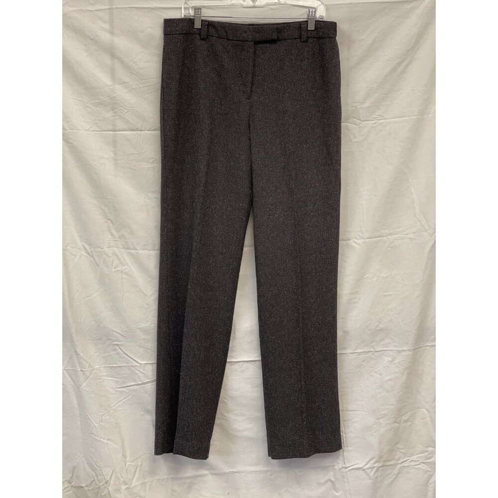 Charter Club Womens Charcoal Gray Speckled Straight Leg Pants Size 12 Flat Front